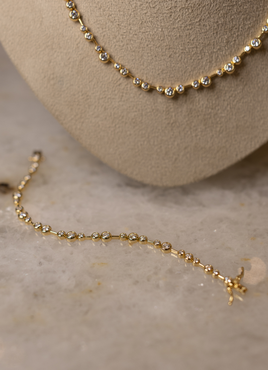 Pulseira Riviera Cravação Inglesa Dourado