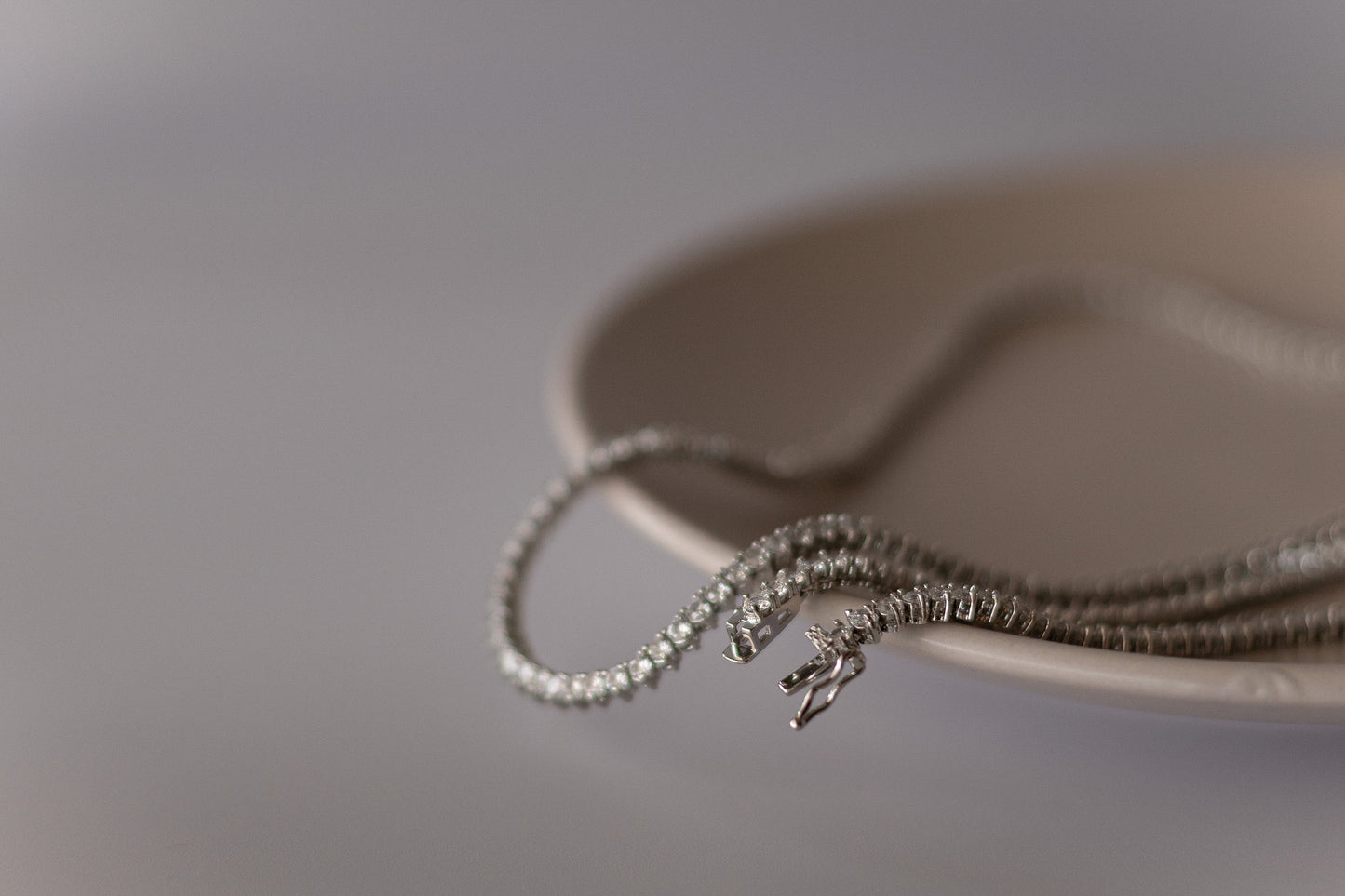 Colar Riviera 3 pontas 45cm Ródio Branco