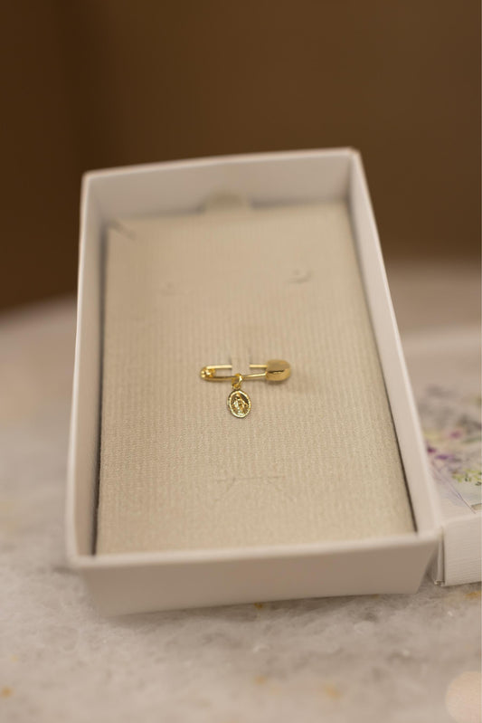 Alfinete de Batizado Ponto de Luz Nossa Senhora das Graças Banhado a Ouro 18k | Presente para Batizado