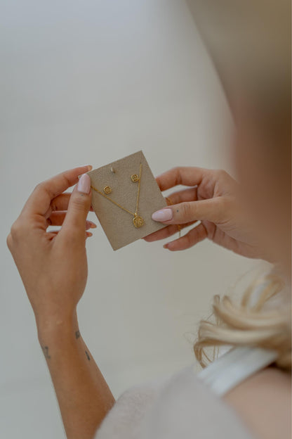 Conjunto Square Drusa Dourado