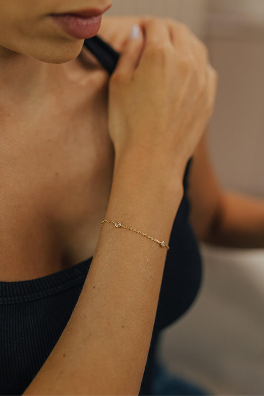 Pulseira Confetes Cristal Moissanite Prata 925