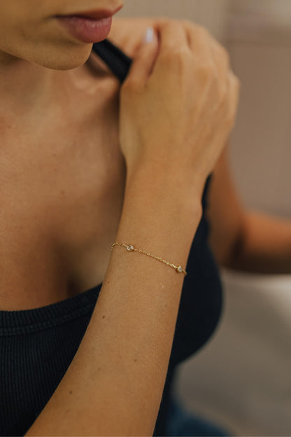 Pulseira Confetes Cristal Moissanite Prata 925