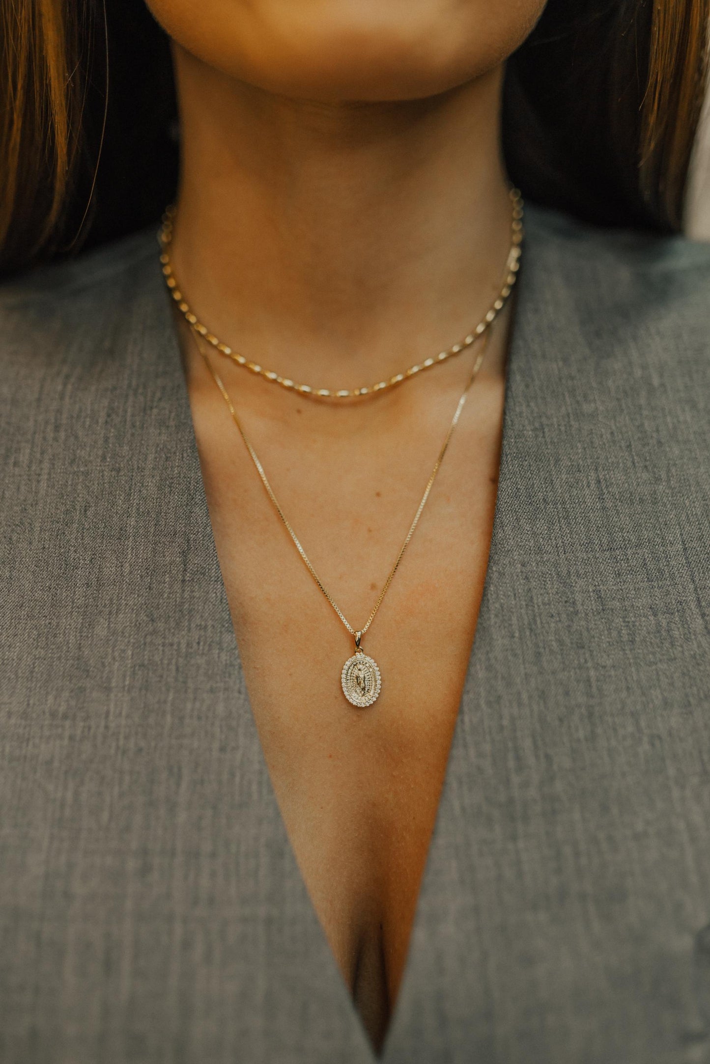 Colar Nossa Senhora de Guadalupe Mini Dourado