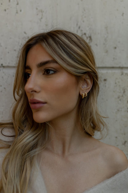 Brinco Argola Croissant P Dourado