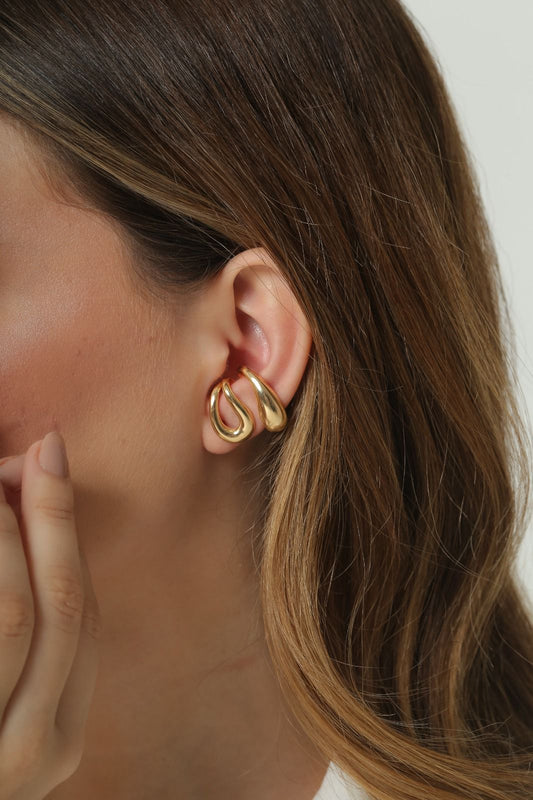 Brinco Ear Cuff Gotas Ouro