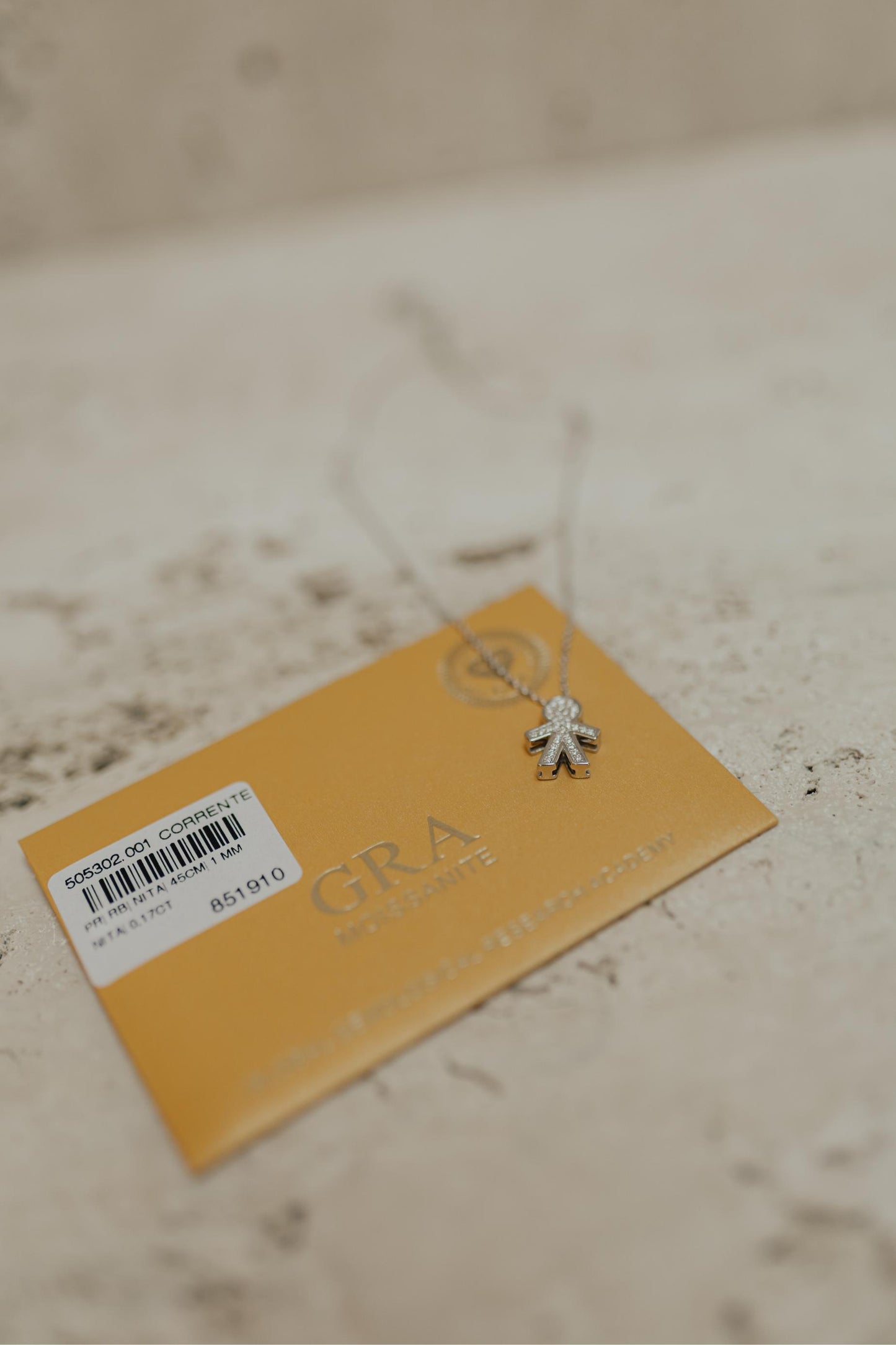 Colar Filhos Moissanite Prata 925 Ródio Branco