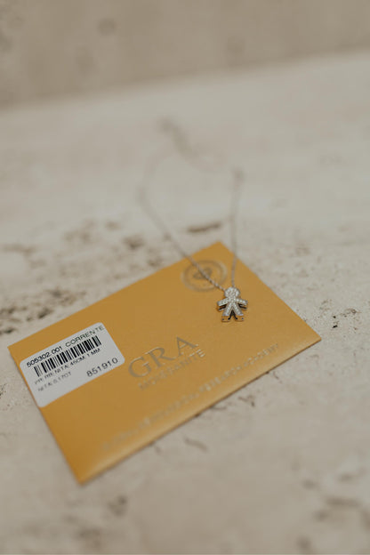 Colar Filhos Moissanite Prata 925 Ródio Branco