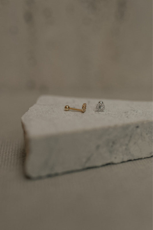 Piercing Hélix e Tragus Círculo Cravejado Prata 925