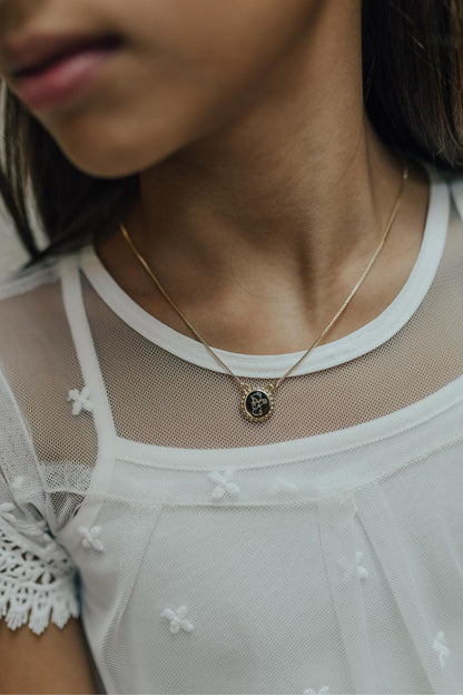 Colar Escapulário Infantil Santo Anjo Dourado