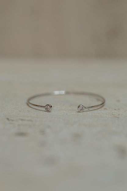 Bracelete Slim Ponto de Luz Ródio Branco