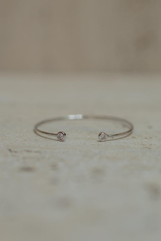 Bracelete Slim Ponto de Luz Ródio Branco