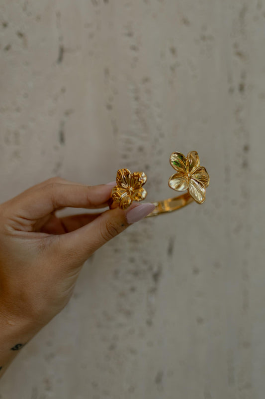 Bracelete Flor Dourado