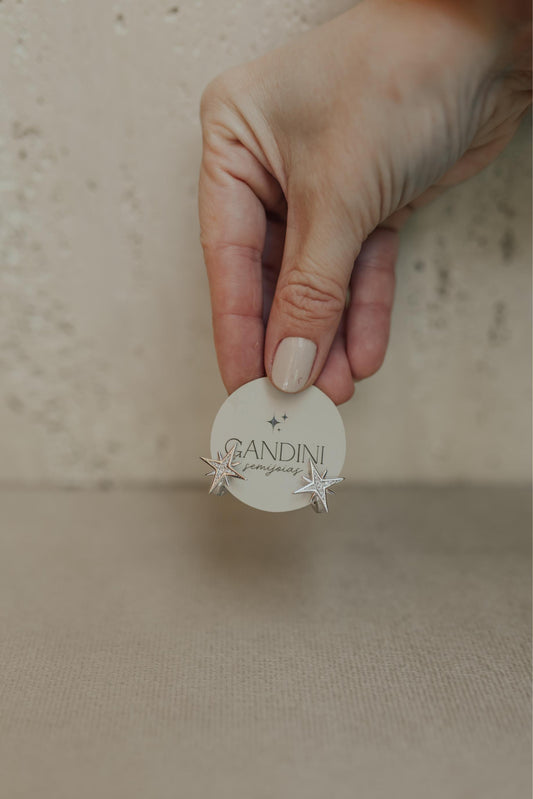 Brinco Argola Star Ródio Branco