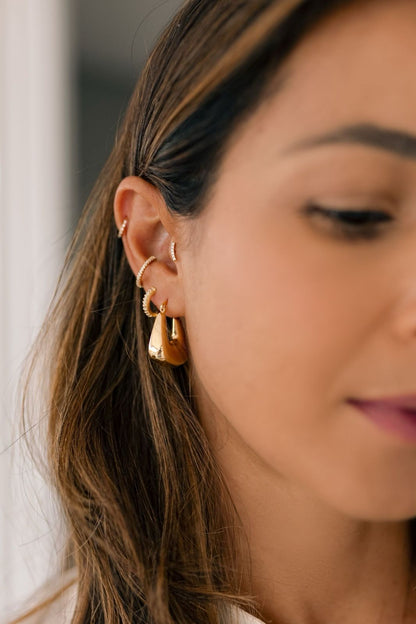 Brinco Argola Cravejada M Dourado