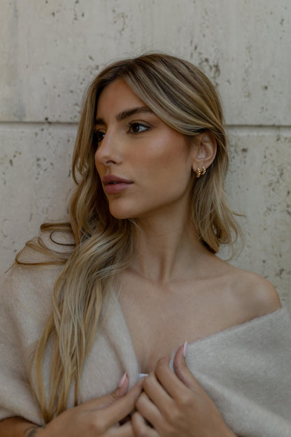 Brinco Argola Croissant P Dourado