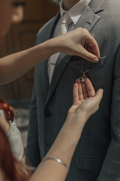 Alfinete de Casamento Personalizado com Foto