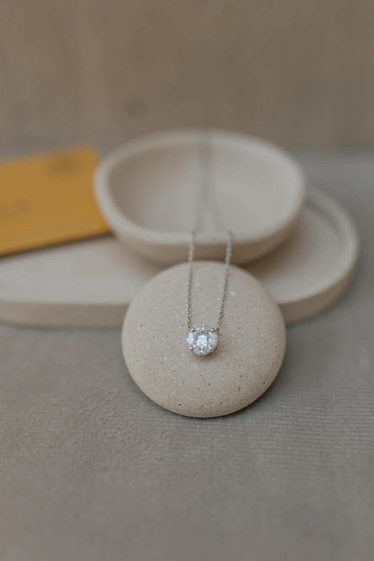 Colar Illusion Moissanite 10mm Prata 925 Ródio Branco