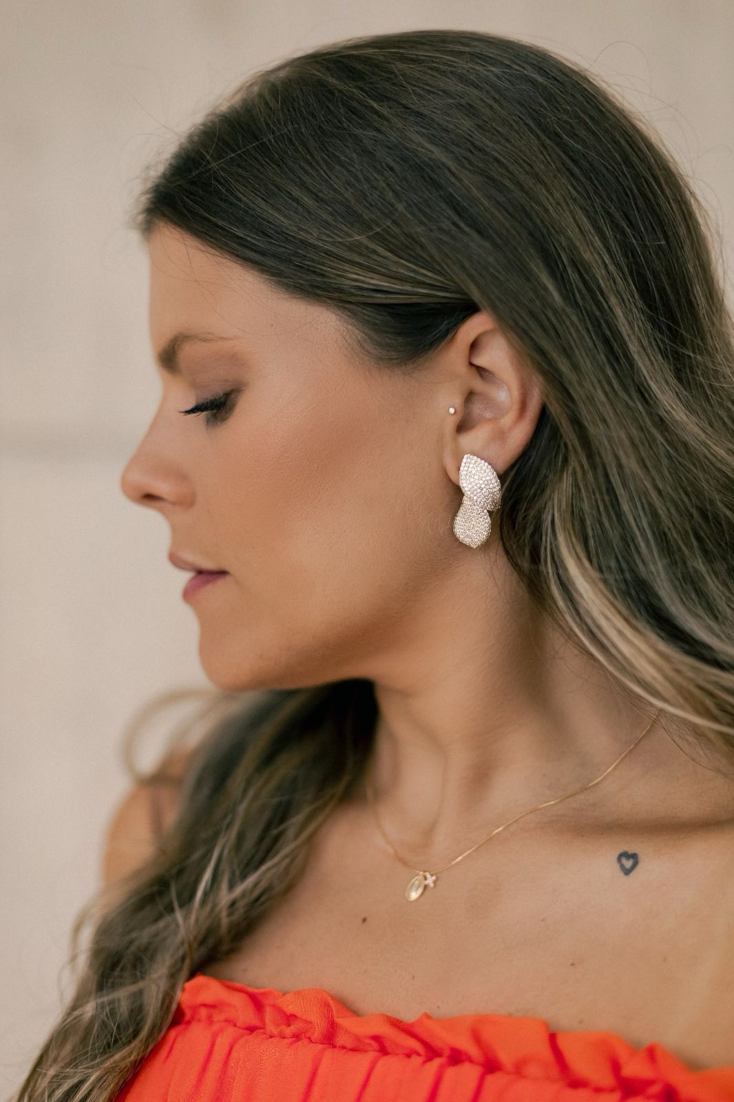 Colar Nossa Senhora Aparecida Cruz Cravejada Dourado