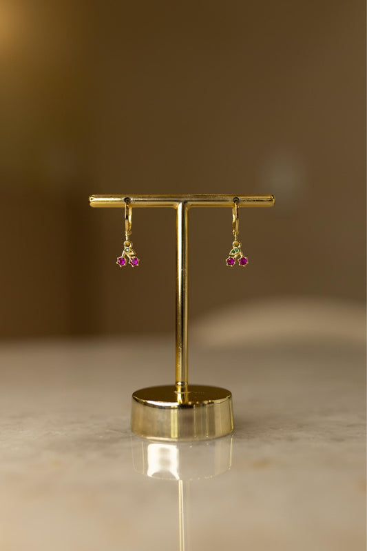 Brinco Argola Cereja Dourado