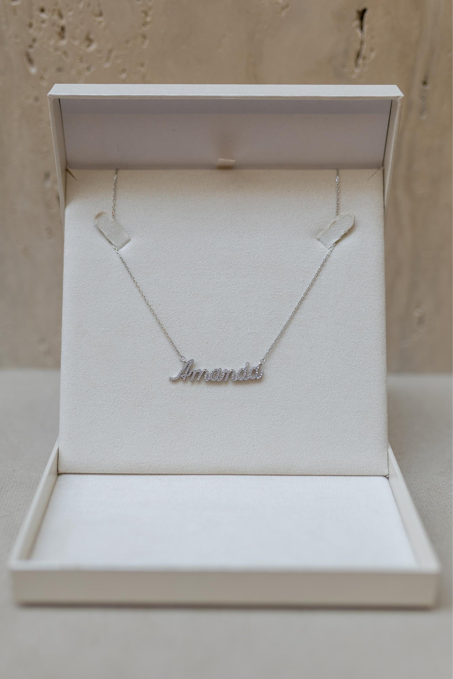 Colar Nome Personalizado 0,9mm Moissanite Prata 925