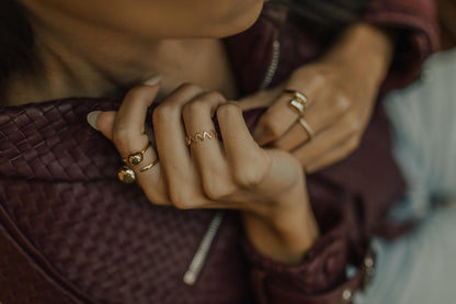 Anel Zig Zag Liso Dourado