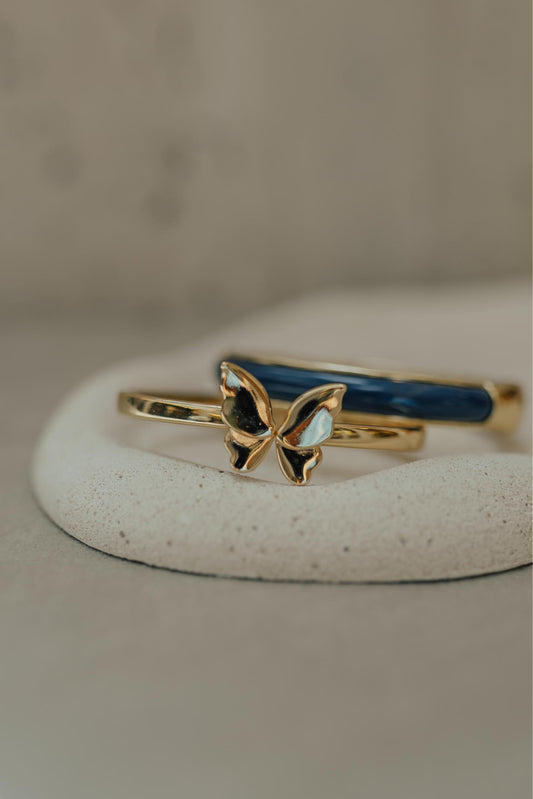 Bracelete Azul Marinho Dourado