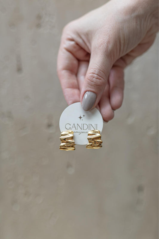 Brinco Argola Orgânica Pino Dourado