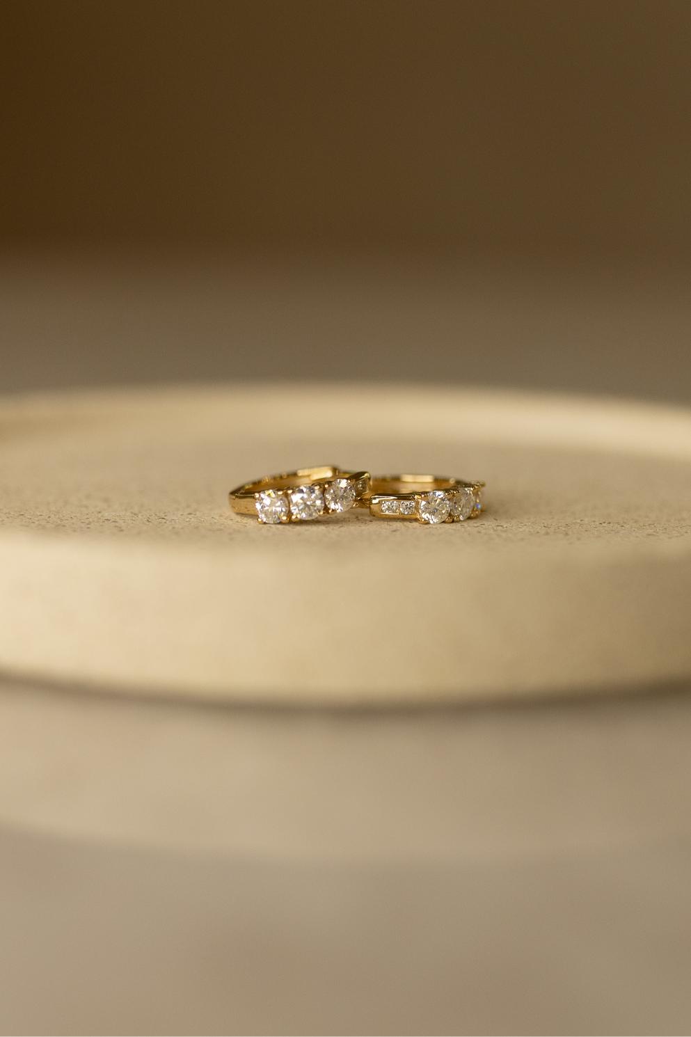 Brinco Argola Prata 925 Pontos de Luz  Moissanite Dourado
