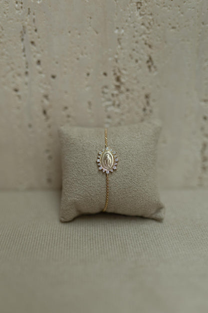 Pulseira Nossa Senhora das Graças Prata 925 Ouro