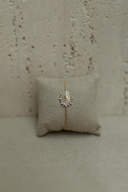 Pulseira Nossa Senhora das Graças Prata 925 Ouro