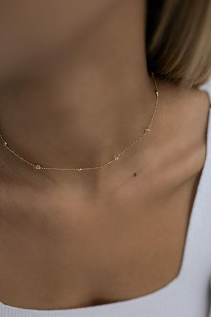 Colar Choker Tiffany Cristal Dourado