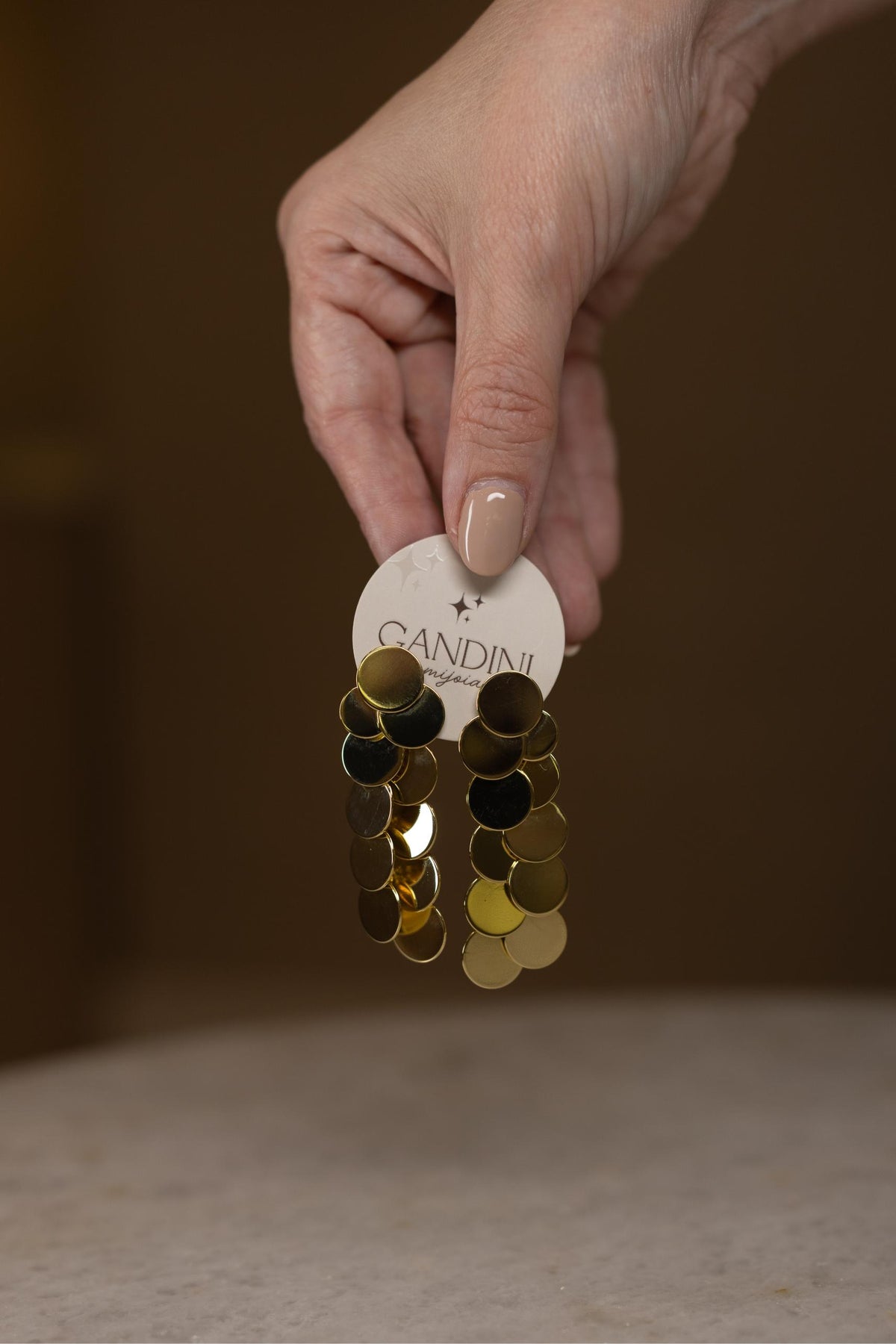 Brinco Círculos Lisos Duplo Dourado