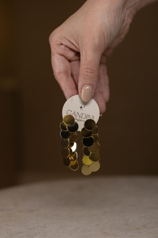 Brinco Círculos Lisos Duplo Dourado