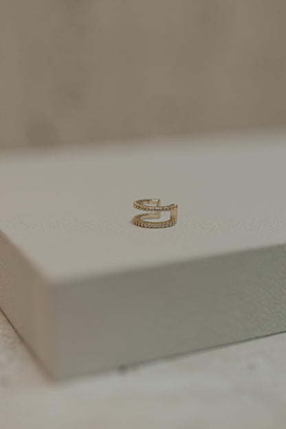 Piercing Fake Duplo Cravejado Dourado