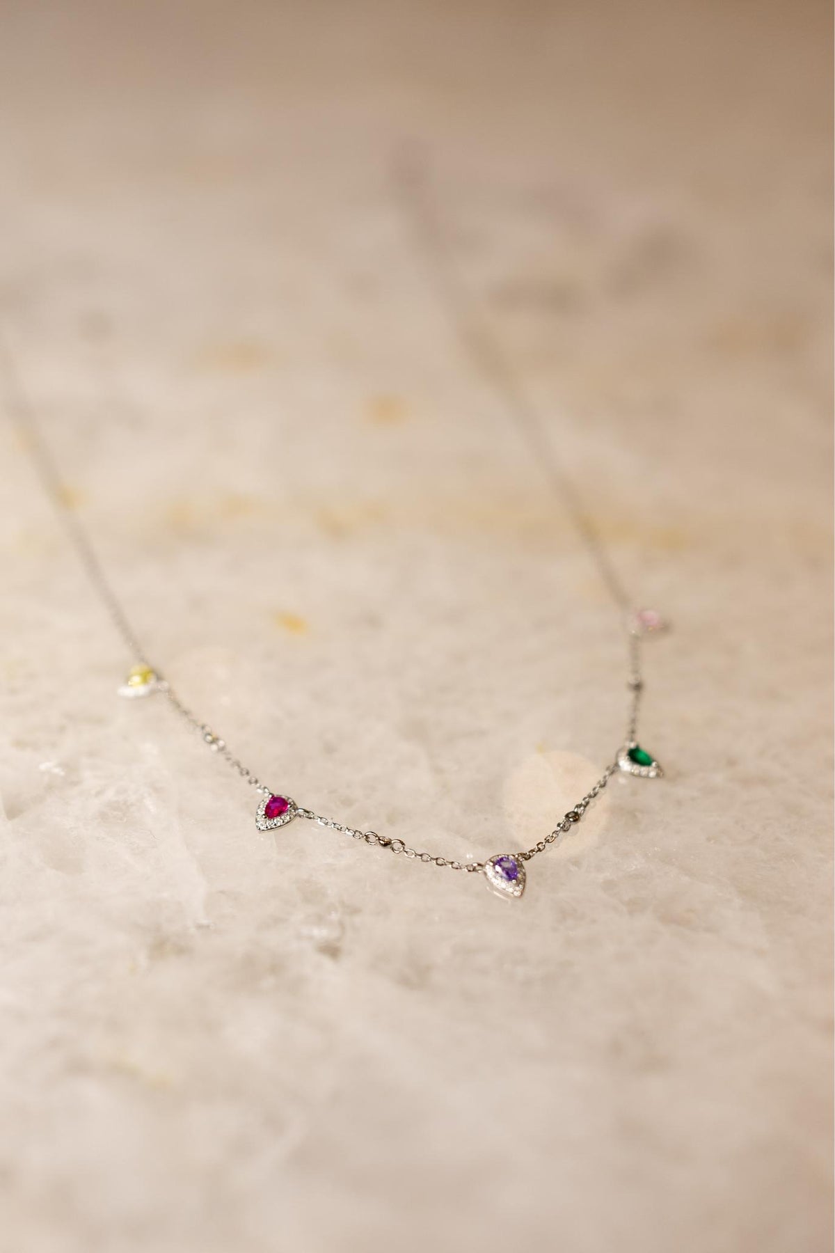 Colar Pingentes Princesa Moissanite Prata 925 Ródio Branco