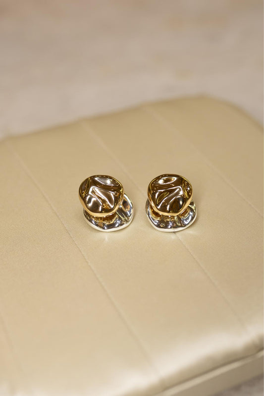 Brinco Ear Jacket Martelado Mix de Banhos