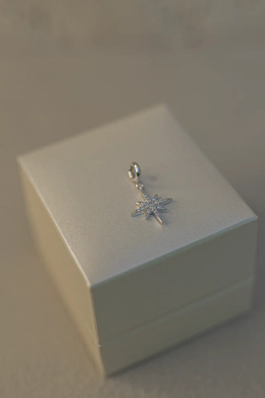 Pingente Star Cravejado Ródio Branco