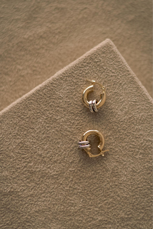 Brinco Argola Dourado com Pingente Ródio Branco