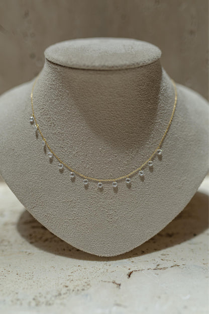 Colar Choker Zircônias Cristal Prata 925