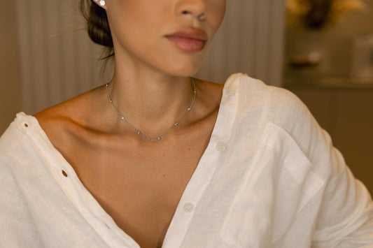 Colar Choker Tiffany Cristal Ródio Branco