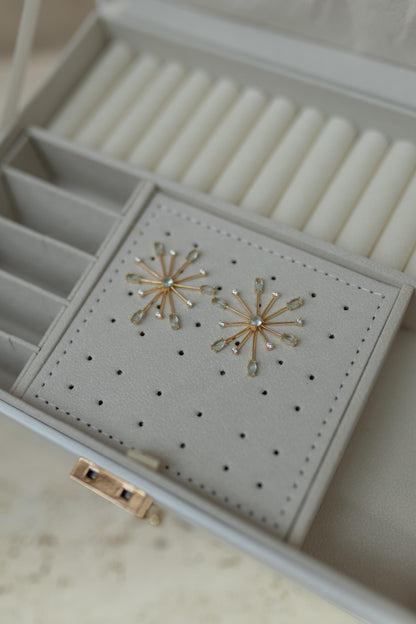 Brinco Explosão Água Marinha Dourado