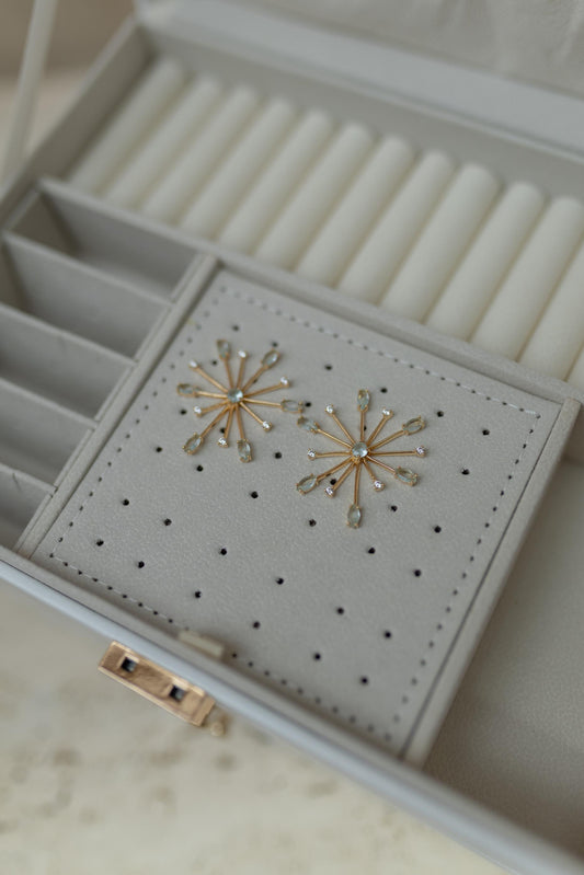 Brinco Explosão Água Marinha Dourado