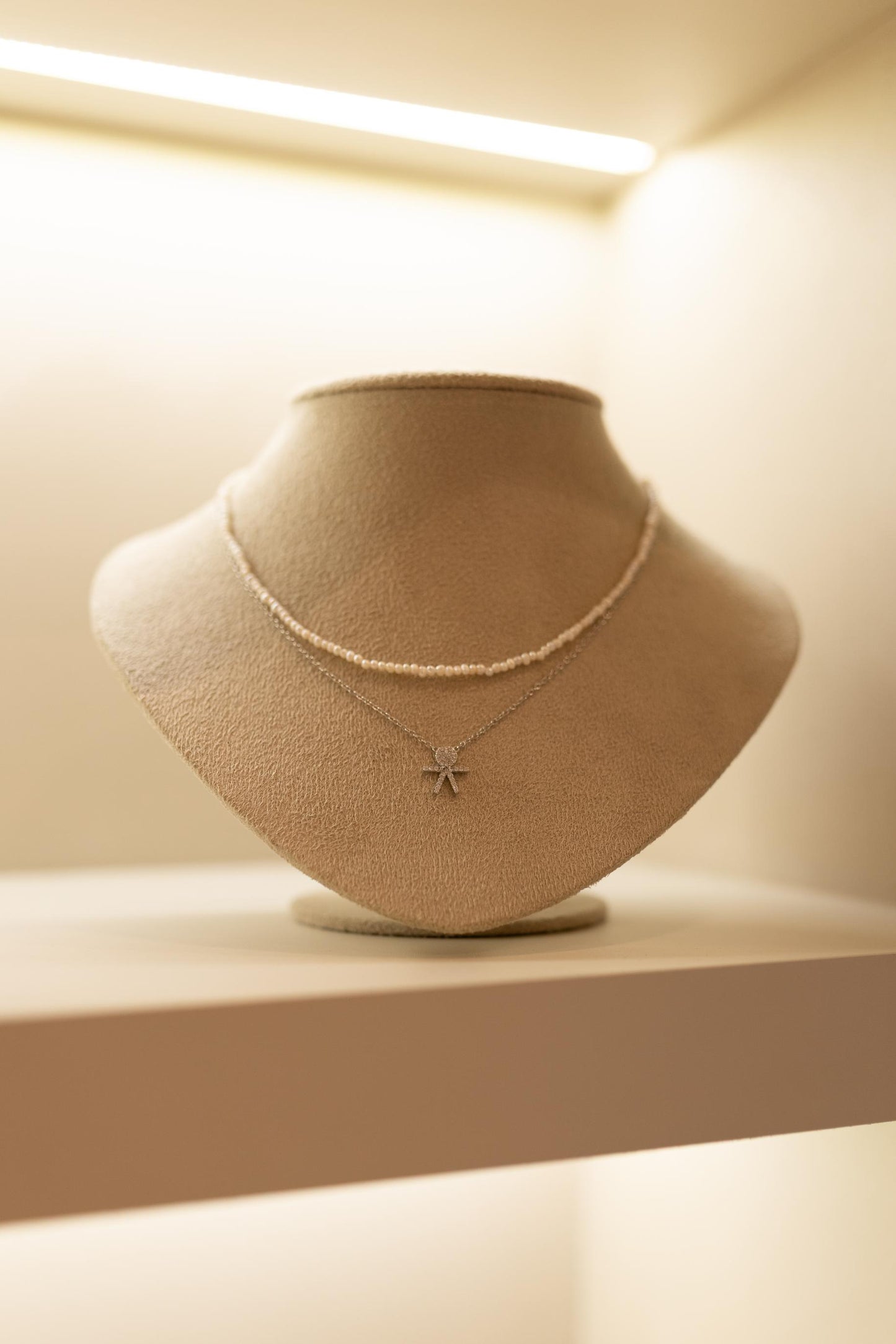 Colar Filhos Cravejado Prata 925 Ródio Branco