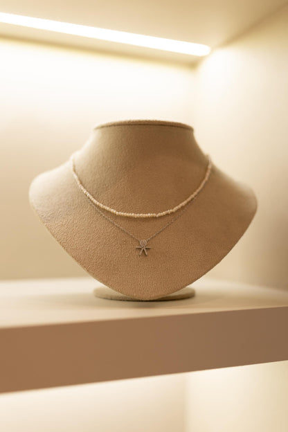 Colar Filhos Cravejado Prata 925 Ródio Branco