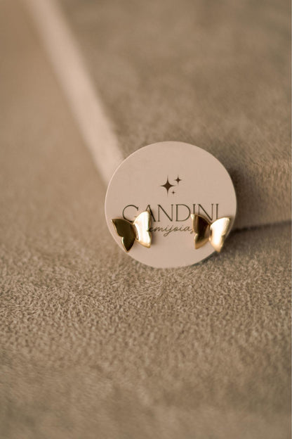 Brinco Borboleta Liso G Dourado