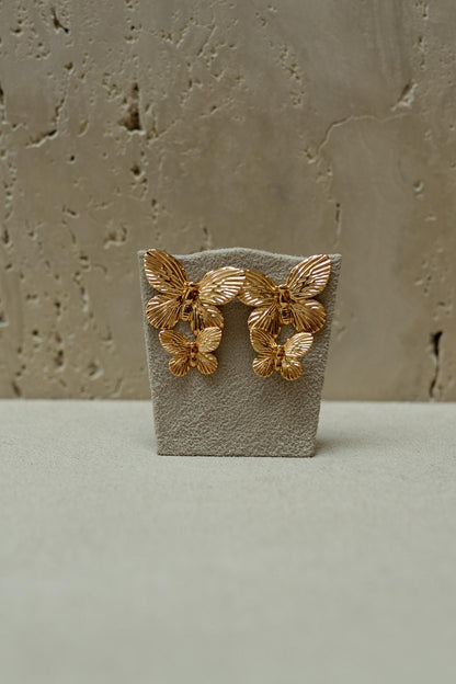 Brinco Boho Borboleta Duo Dourado