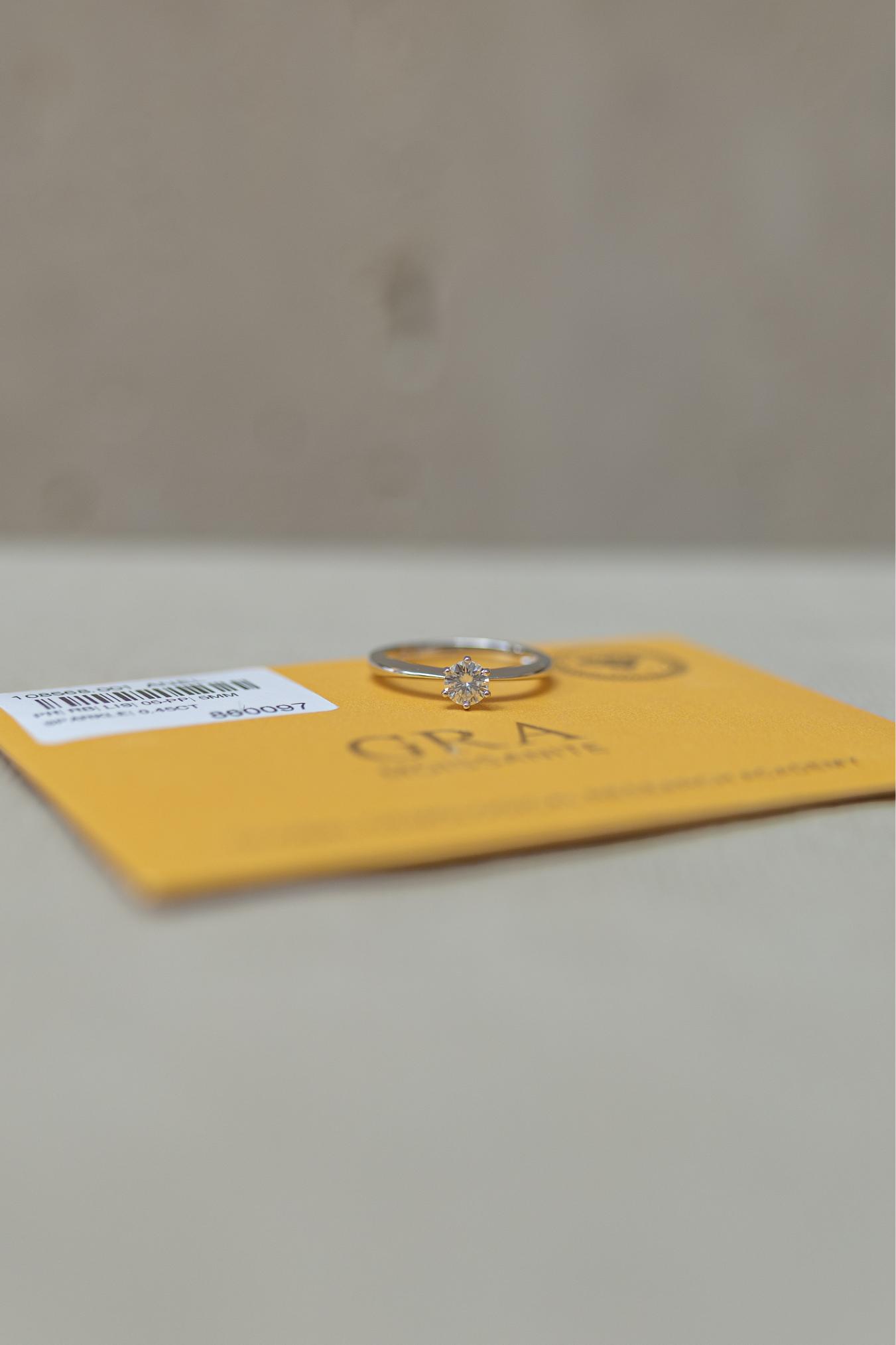 Anel Solitário 5mm Moissanite Prata 925 Ródio Branco