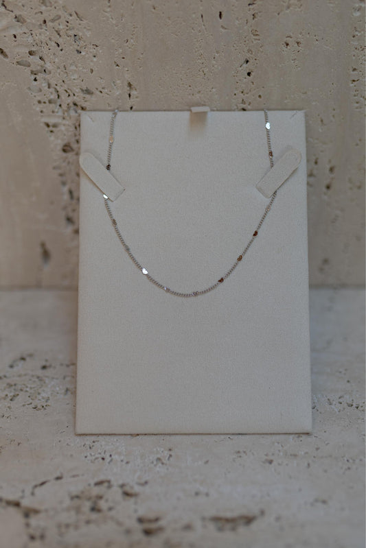 Colar Choker Mini Corações Lisos Ródio Branco