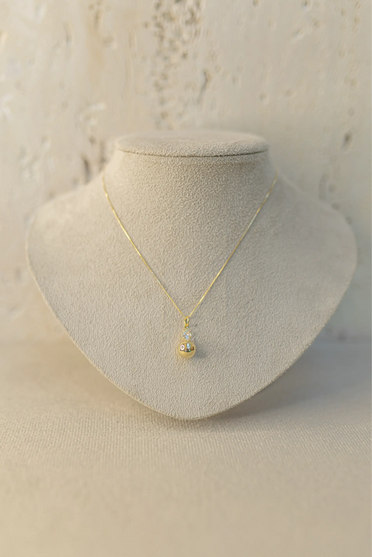 Colar Esfera Zircônia Dourado