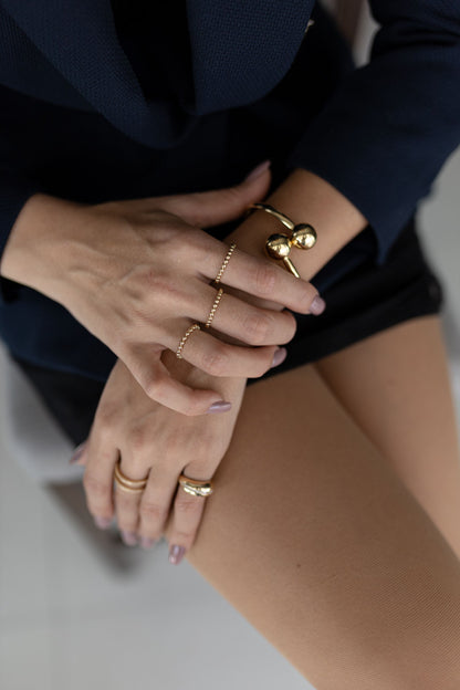 Bracelete de Bolas Liso Dourado